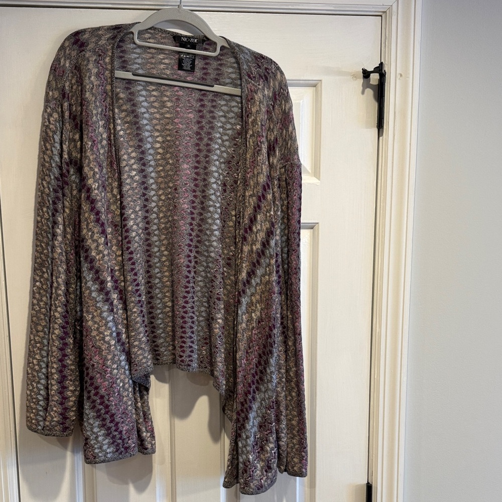 NIC+ZOE Multicolor Open-Front Cardigan